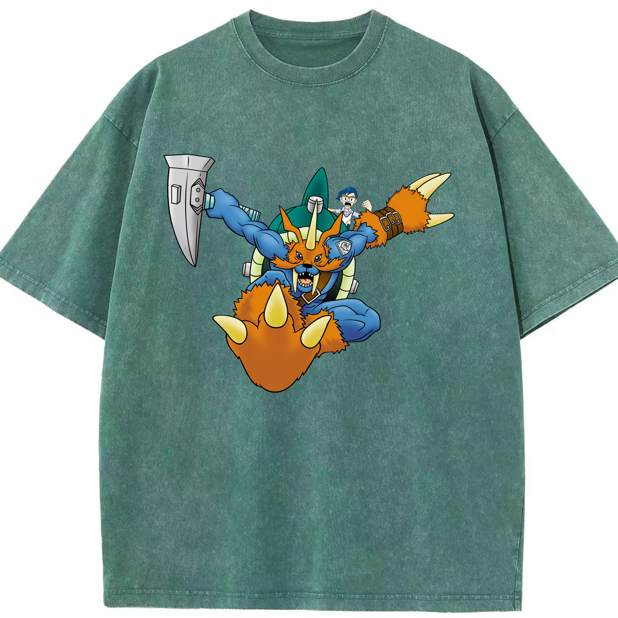 （画像用） Digimon デジタルモンスター/デジモン 綿100% ヴィンテージ風 半袖Tシャツ（フロントプリント）